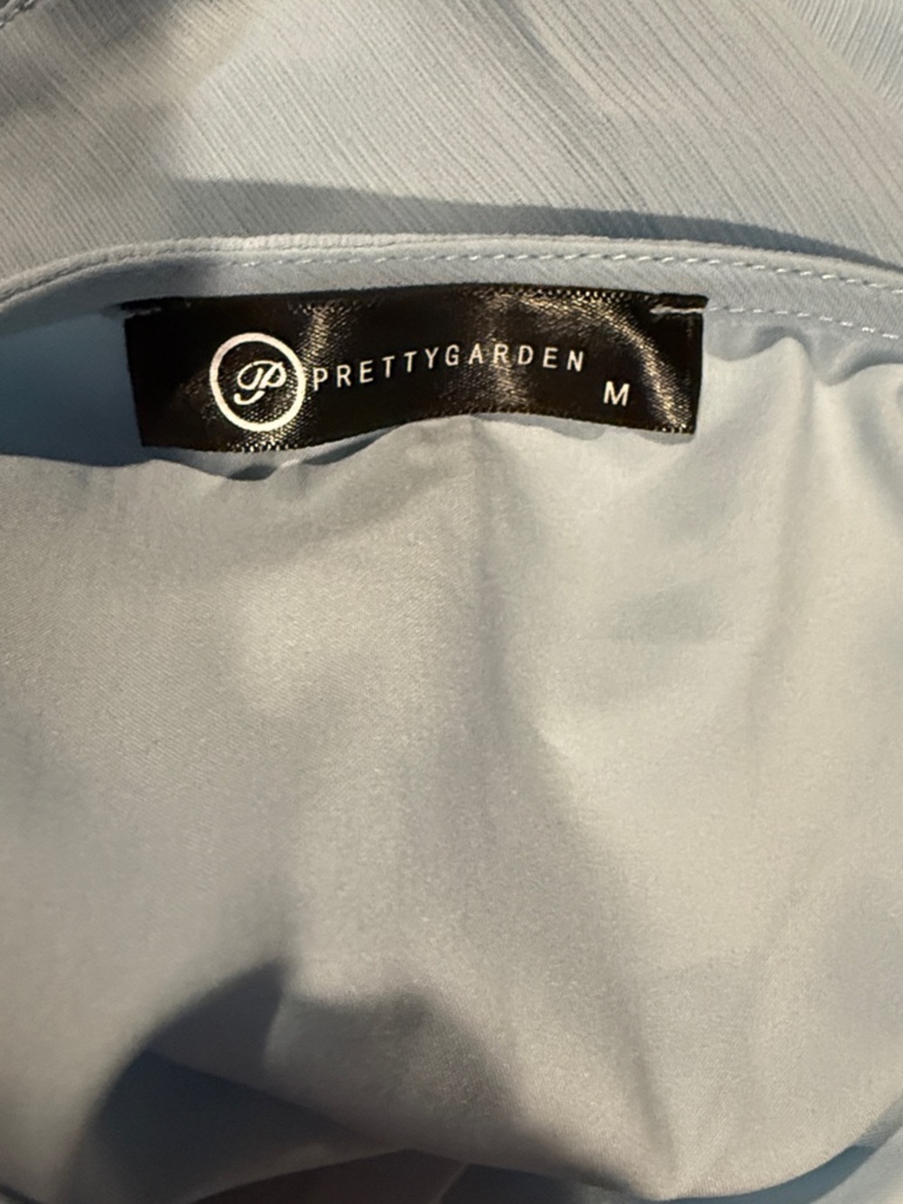 Light Blue Tie-Front Mini Dress with Smocked Waist - Picture 5 of 6